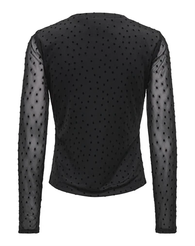 Only - ONLNova Mesh Langærmet Trøje - Black 